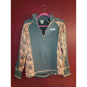 Women's Avalanche Gray & Peach Quarter-Zip Sweatshirt L